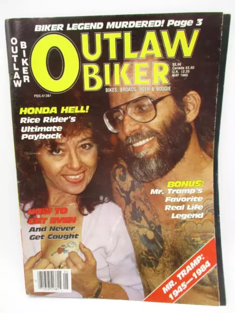 Vtg May 1985 Outlaw Biker Motorcycle Magazine Mr. Tramp Tribute Legend Tattoos