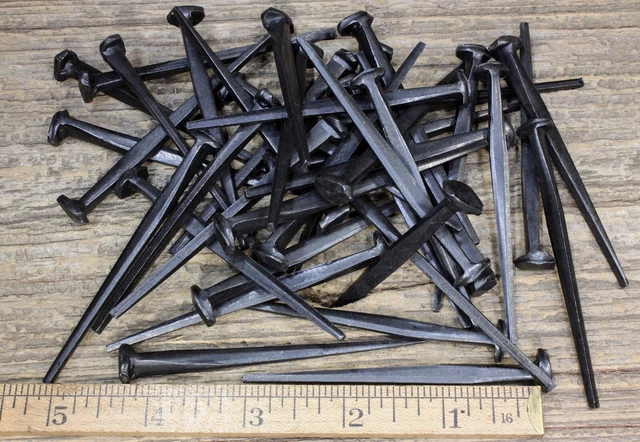3" Rose head 40 nails antique square wrought iron vintage Spikes Decorative look