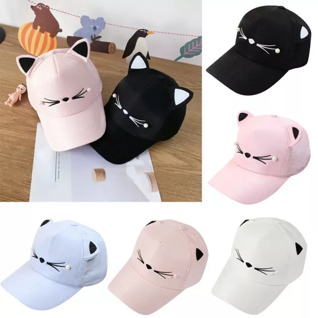 Outdoor Cartoon Pearl Baseball Cap Cat Ear Hat Peak Cap Sun Cap