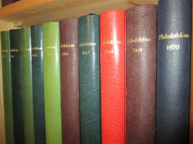 PHILOBIBLON Bibliophilie Zeitschrift Bücherfreunde 57 Bände LEDER HANDEINBAND 6