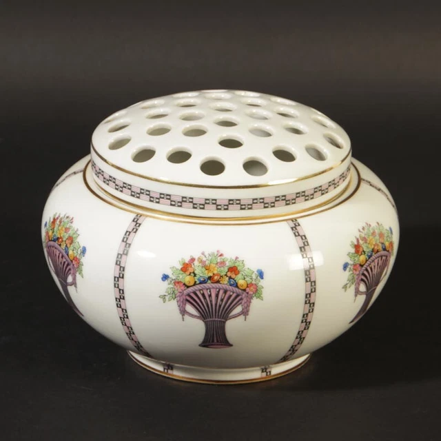 Lata Florero Steckgefäß Estilo Art Nouveau Porcelana Limoges Pintado a Mano