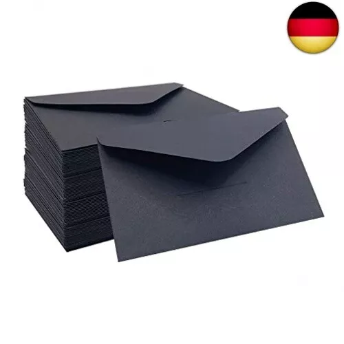 Mini umschläge-80 Stück 10,5 * 7cm Schwarz Kraftpapier Umschläge,Klassischer Um