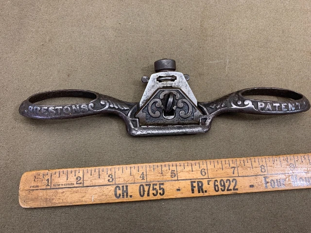Preston Ornate Raised Handle Adjustable Spokeshave No 1391 Flat Face