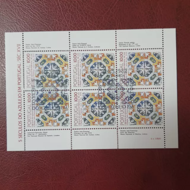 Briefmarken Portugal 1982, Michel 1557 als Kleinbogen, Azulejos (V), gestempelt