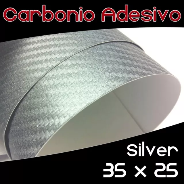 Pellicola Adesiva CARBONIO Silver - 35 x 25