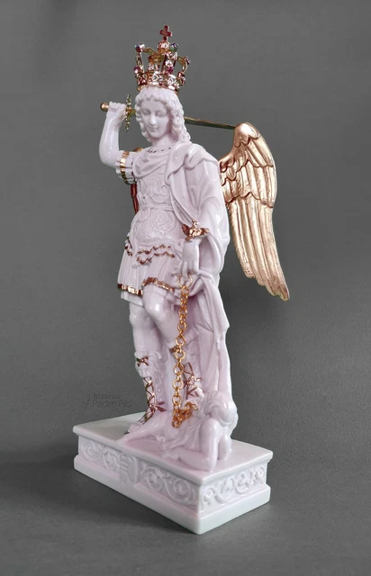Statua San Michele In Resina Colorata - Altezza 13 Cm Per Devozione O Collezione - Foto 4