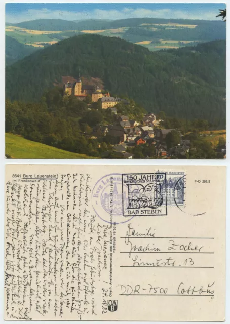 67234 - Burg Lauenstein im Frankenwald - Ansichtskarte, gelaufen 24.10.1982