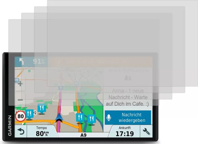 4x Displayschutzfolie MATT für Garmin Drive Smart 61 LMT-D EU