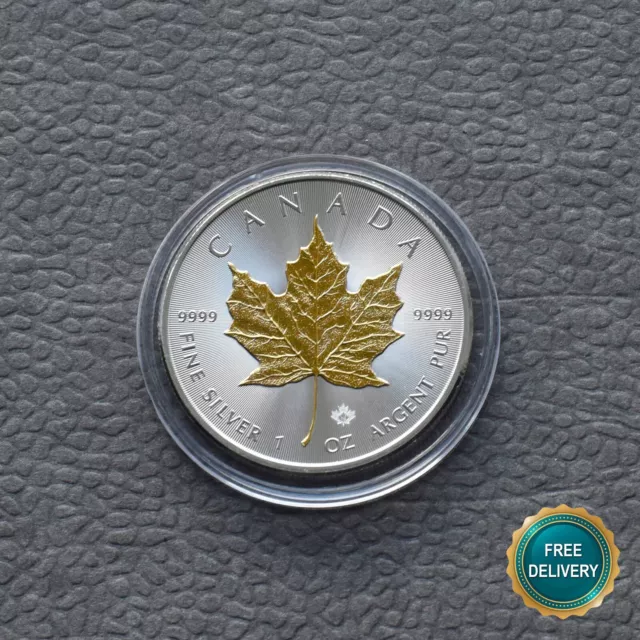 Maple Leaf 2016 Canada Kanada 1OZ Silver Silber gilded 24kt Gold ONLY 5000 COINS