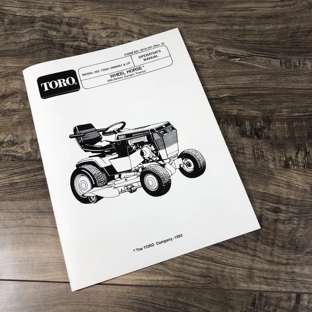 WHEEL HORSE 500 Series 520H Tractor Operators Manual Owners Book