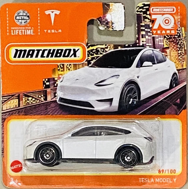 MATCHBOX TESLA MODEL Y White short Card 2023 New 70 Years 20 02 