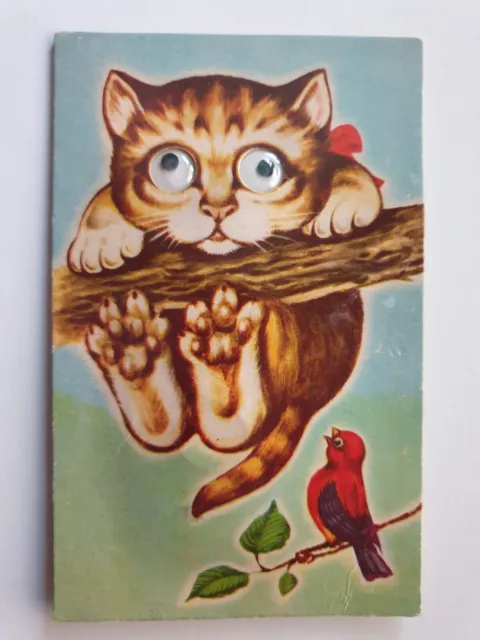 Novelty Squeaker Postcard. Cat With Moving Eyes. Unposted. B1