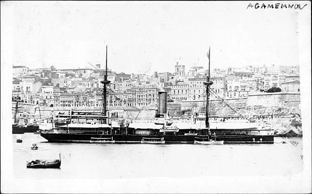 BRITISH ROYAL NAVY Battleship HMS Agamemnon SHIPPING NAVAL OLD PHOTO $8 ...