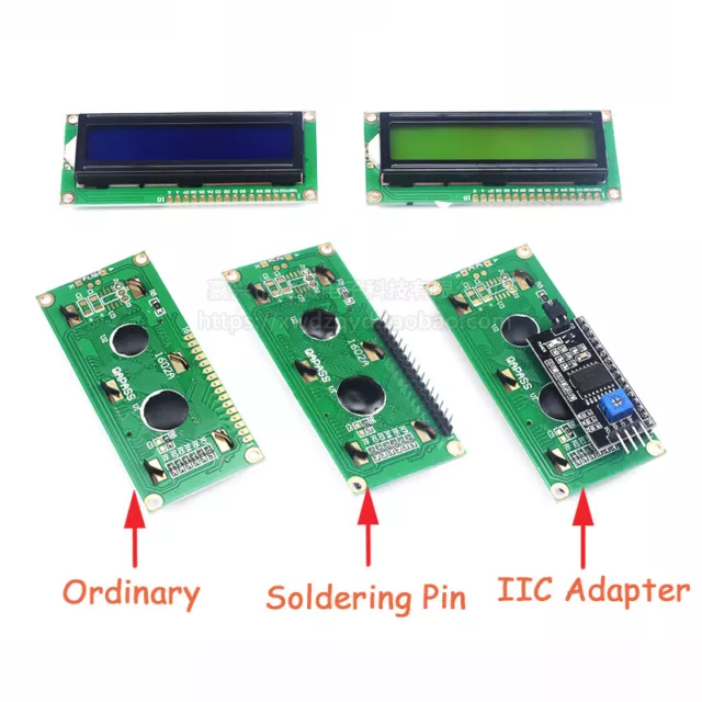 LCD Display Blue/Grey/Yellow Module Board 1602 IIC Adapter 1602A Display 5V/3.3V 2