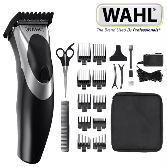 Wahl Hair Clipper Kit Clip ‘N Rinse Cord/Cordless 10 Attachment Combs 9639-017