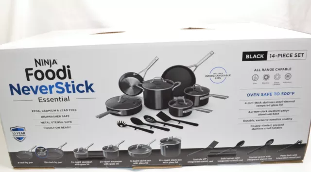 Ninja Foodi NeverStick 14-Piece Cookware Set, Guaranteed to Never Stick, C19700
