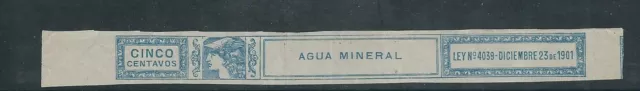 Argentina 1901 Bollo 5 C Agua Minerale VF Usato