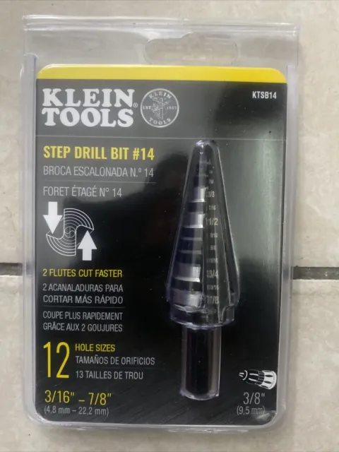 Klein Tools KTSB14 3/16" -7/8" Step Drill Bit (3/8") - SEALED