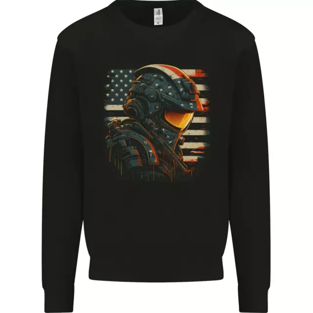 Futuristic USA Space Pilot Astronaut Kids Sweatshirt Jumper