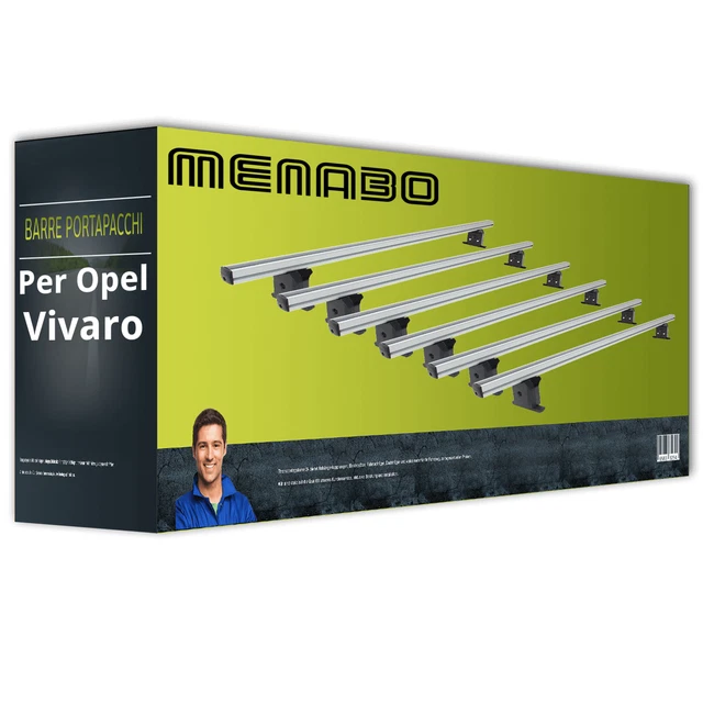 Menabo Professional alluminio barre portatutto per Opel Vivaro 19- compl.