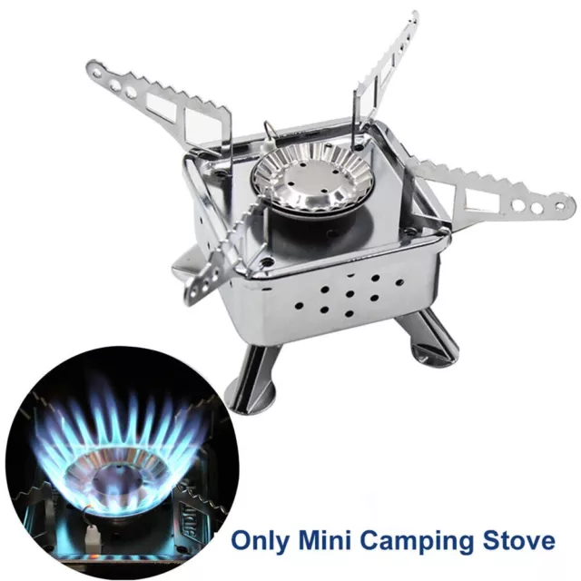 Mini Stove With Ignition Stainless Steel  Portable Foldable For Camping Fishing