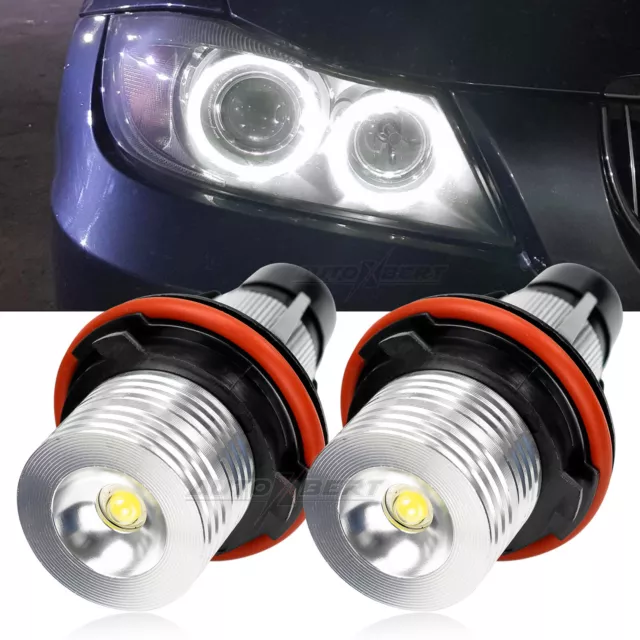 2X LED Angel Eyes Ringe Weiß Standlicht für BMW E39 E53 E60 E87 Scheinwerfer