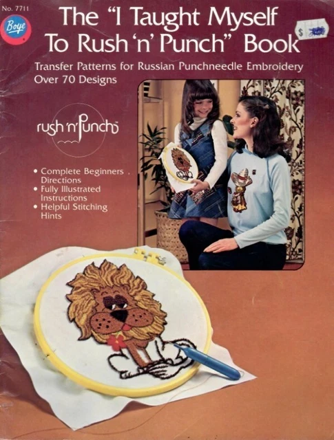 I Taught Myself to Rush n Punch Book más de 70 patrones de transferencia boye 7711 de colección 1978
