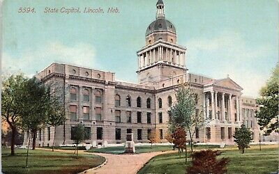 Lincoln NE State Capitol Building Unused Nebraska Postcard 733b