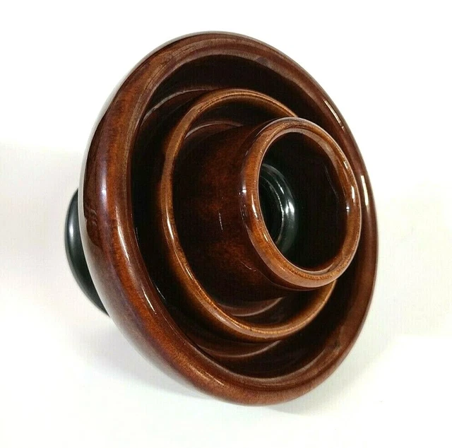 Vtg Large PINCO-7 2084-R High Voltage Ceramic Insulator Brown Porcelain (5.5") 8
