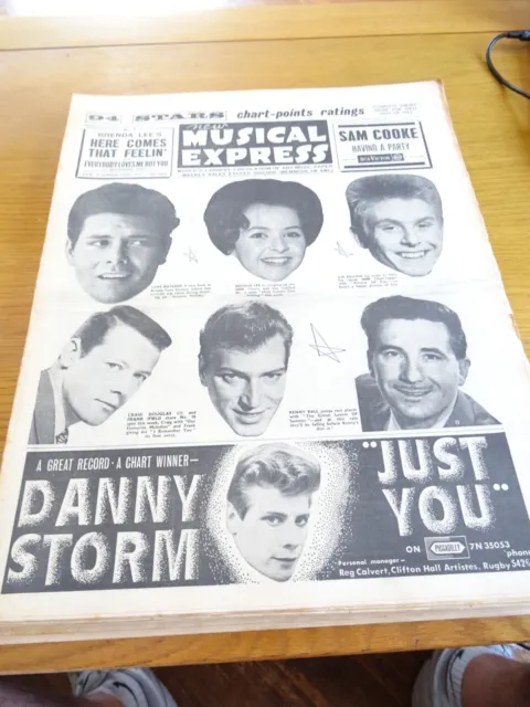 NME New Musical Express July 6th 1962 Danny Storm Nelson Riddle Jimmy Justice
