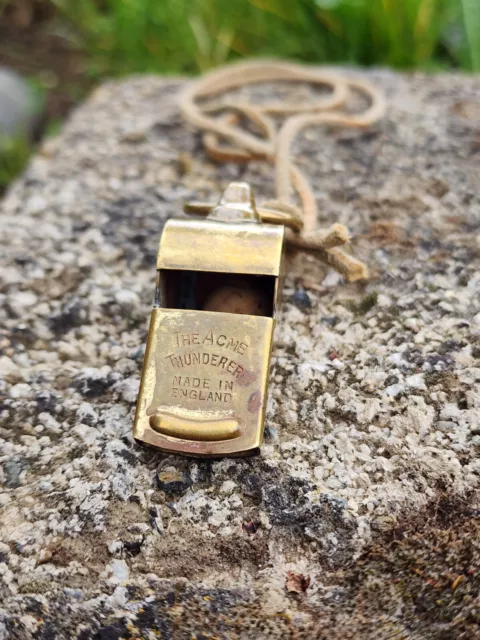 ACME THUNDERER BRASS Whistle Made in England Meyer New York Army Navy W ...