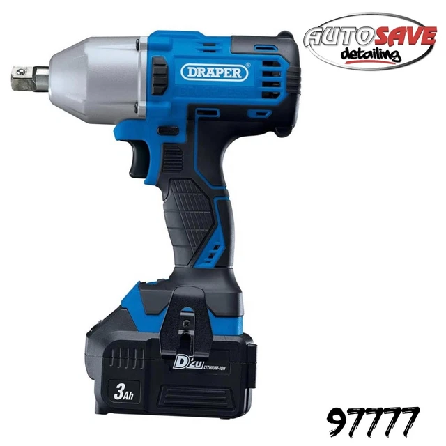 Draper 97777 D20 20V Brushless Mid Torque Impact Wrench 1/2" 400 Nm 3.0Ah