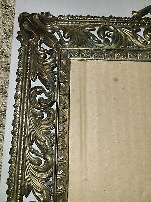 Vintage Beautiful Ornate Brass Frame Made In Italy 4