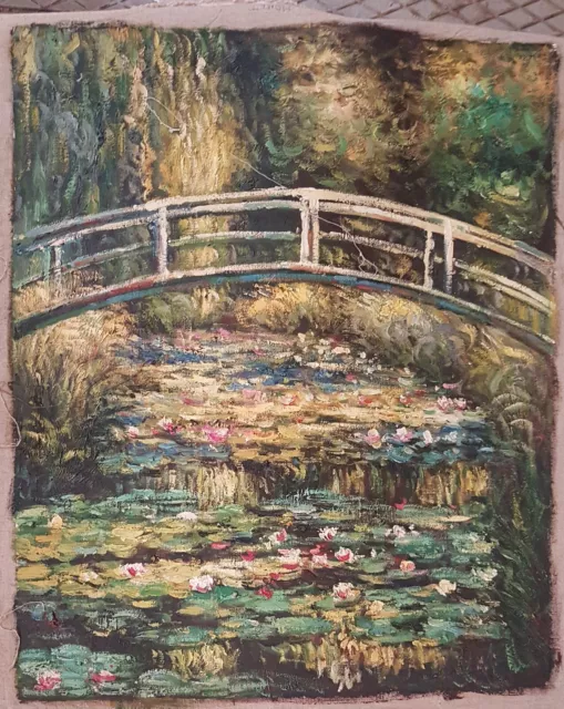 Quadro Dipinto A Mano Olio Tela Falso D'autore C.monet Painting 50X60Cmcanvas