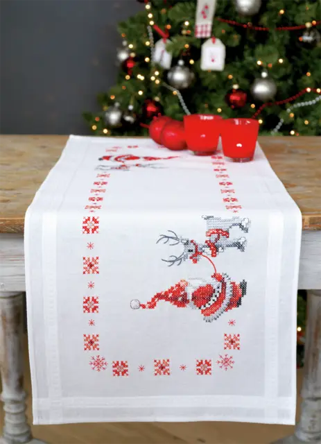Vervaco Christmas Elves Table Runner Embroidery Kit
