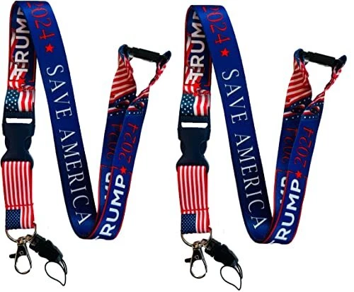 2 Pack - Donald T 2024 Save America Neck Lanyard with Detachable Buckle Clip ...