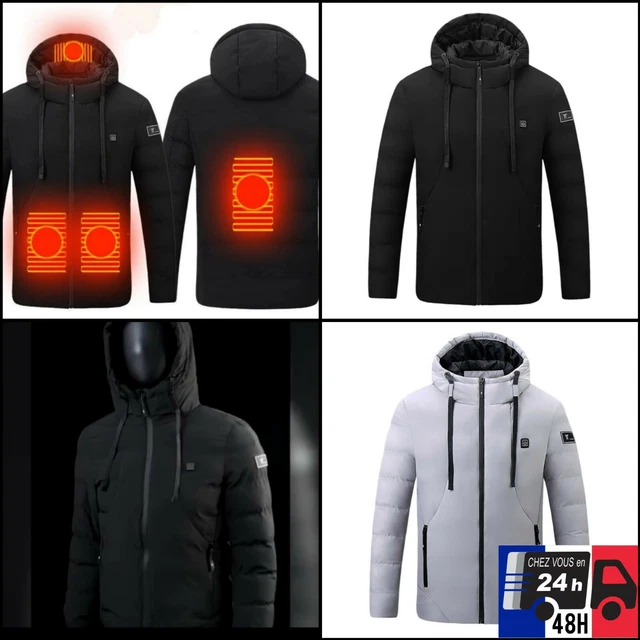 Veste chauffante pour hommes Chauffant Sweat à capuche Manteau Chauffage  Vêtements chauds USB Charge Corps électrique Chauffe-corps