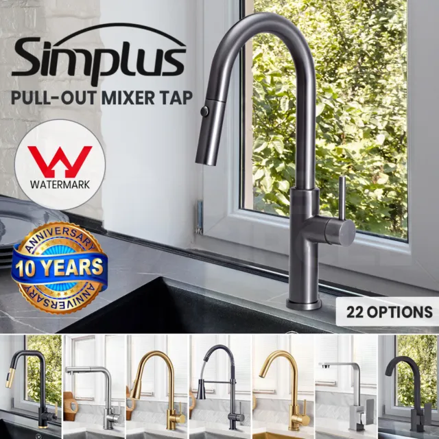 Kitchen Tap Pull Out Mixer Taps Sink Basin Faucet Laundry Swivel WELS