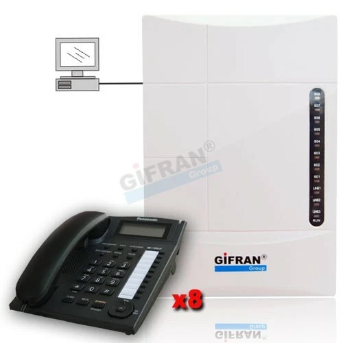 Centralino Telefonico Analogico MF308PC – 3 Linee Urbane E 8 Interni, Programmabile Via PC, Messaggi MP3, Timer Giorno/Notte, Garanzia Italia