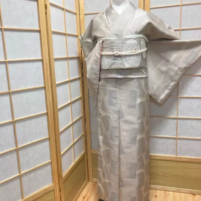 8685# kimono japonés Vintage Pure Silk Robe Kimono tradicional solo se...