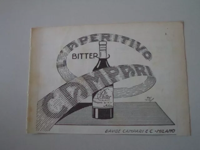 advertising Pubblicità 1934 BITTER CAMPARI