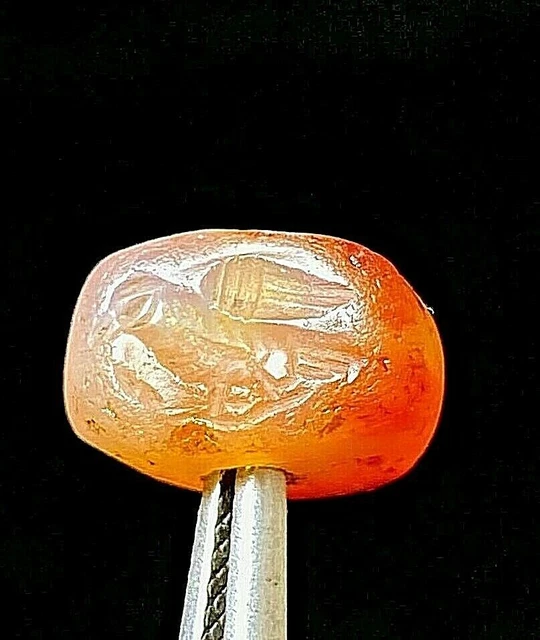 224 - 651 Ad Antiguo Imperio Sasano Piedra Cúpula Sello Pájaro Sello Cuenta