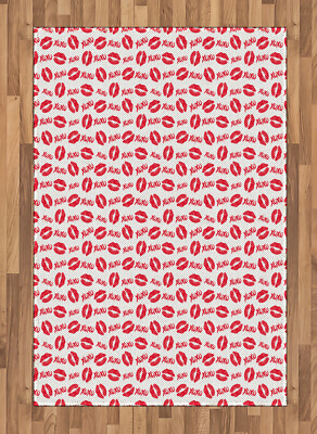 Lee bisous bisous Tapis XOXO Texte jour sur les lèvres de couleur 