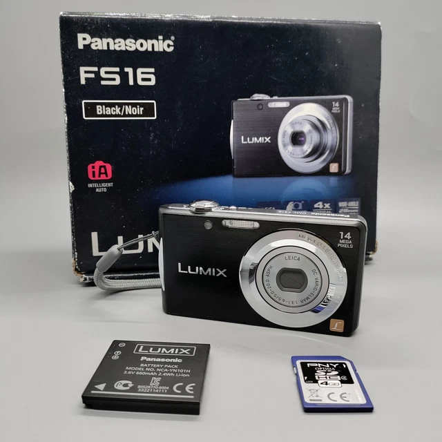 Panasonic Lumix DMC-FS16 14.0MP Compact Digital Camera Black Tested