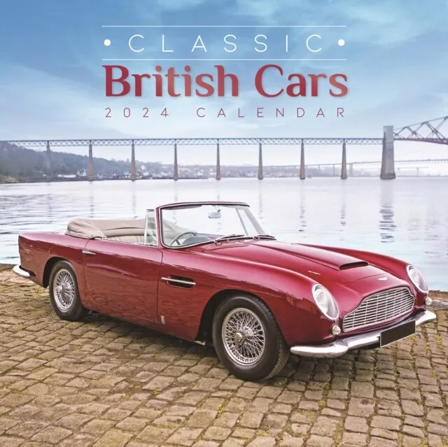 CLASSIC BRITISH CARS Square Wall Calendar 2024 Free Tracked Delivery