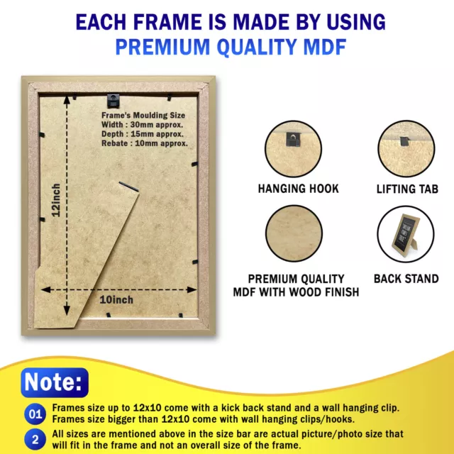 A1 A2 A3 A4 Picture Frame Photo Frame Poster Frame Wooden Effect Black White Oak 3