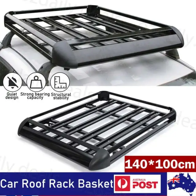 140cm Aluminium Alloy Car 4WD 4x4 Roof Rack Basket Cargo Luggage Carrier Box Bar