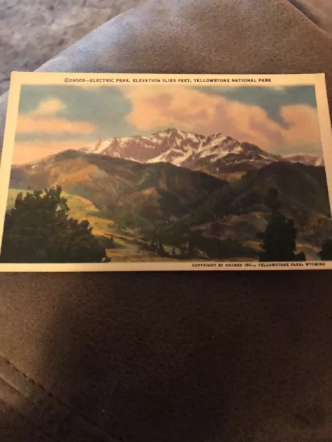 Dr Jim Stamps Us Electric Peak Linen Postcard Yellowstone National Park 1950