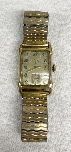 Orologio Vintage Lord Elgin Riempito Oro 14K 21 Gioielli Carica Manuale Funziona Bene