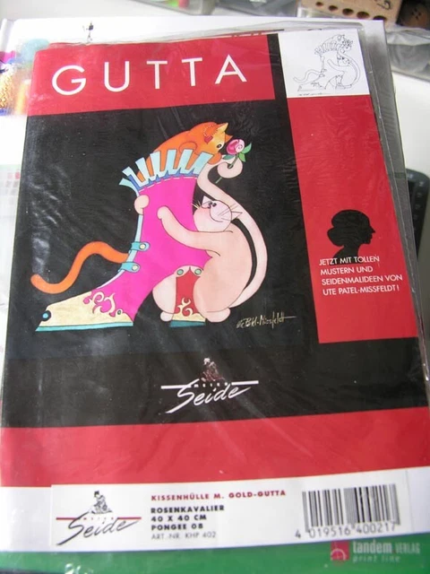Funda de cojín con Guttalines preimpreso /// Pongee 08 /// 40 x 40 cm